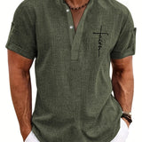 Kristóf™ | Elegant short-sleeved shirt with stand-up collar