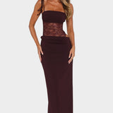 Maxi Dress with Open Cut and Subtle Elegance