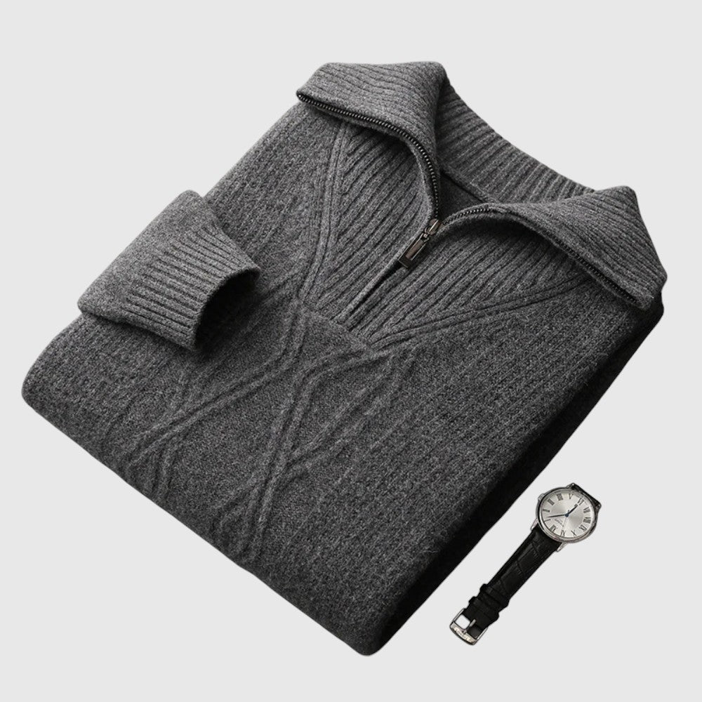 Farkas - Taranto merino wool sweater with zipper