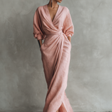 Pink V-neck Maxi Dress