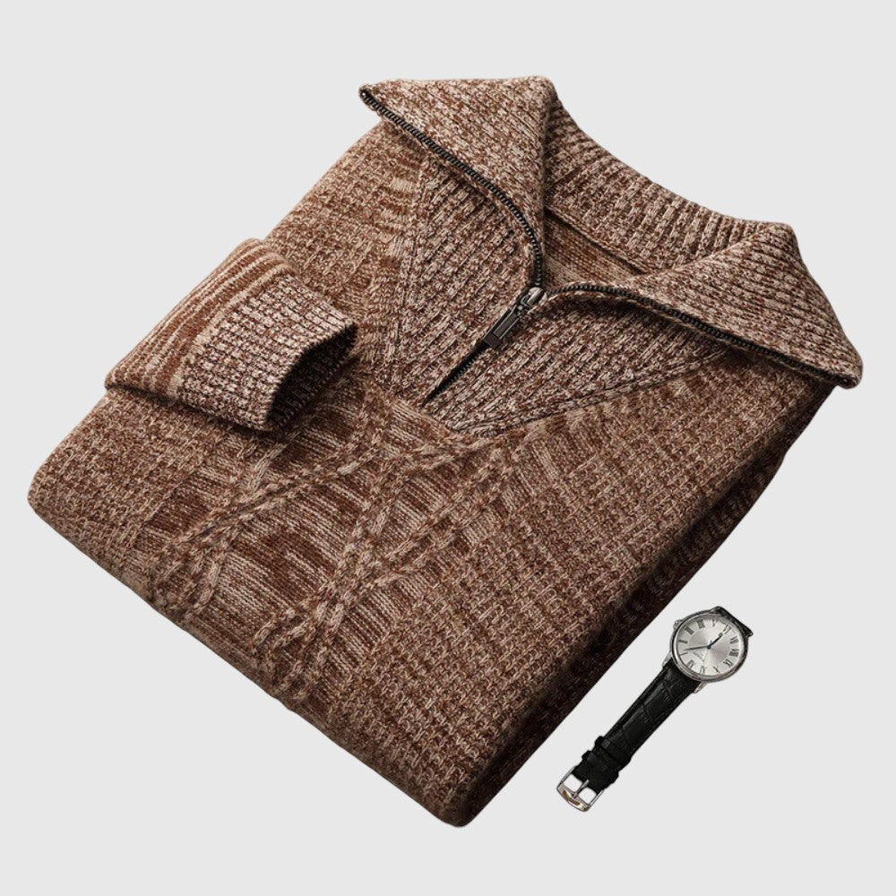 Farkas - Taranto merino wool sweater with zipper