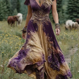 Serena - Floral Print Maxi Short Dress
