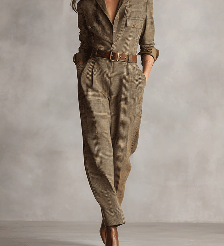 Celia | Checked Overall with Fine Details