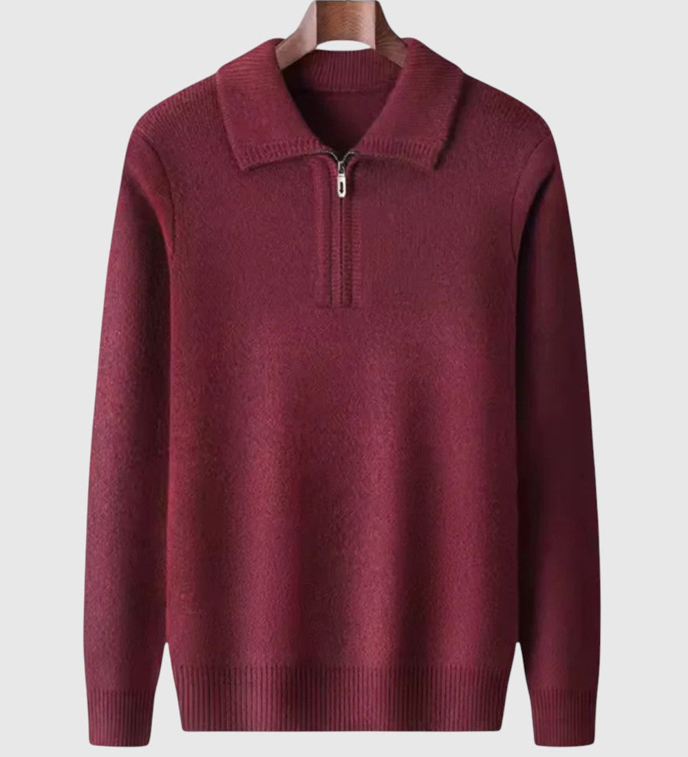 Levente - Kashmir Thin Quarter Zip Sweater Gstaad