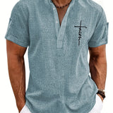 Kristóf™ | Elegant short-sleeved shirt with stand-up collar