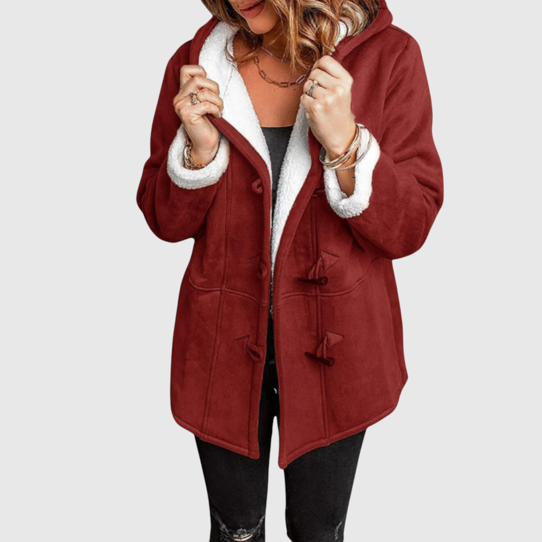 Elena - Elegant winter coat with fleece lining