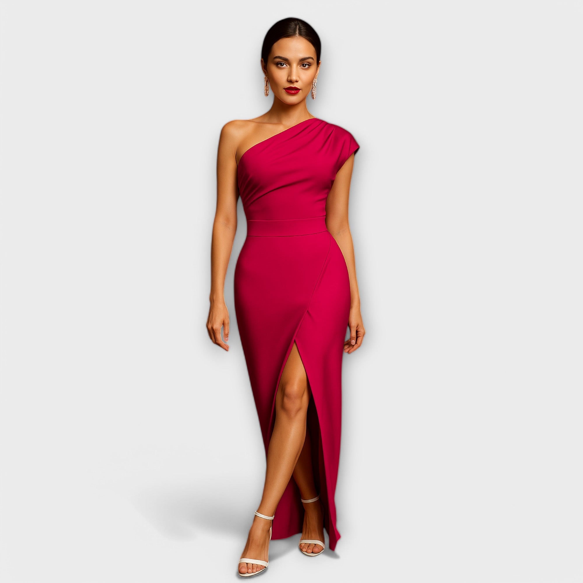 Elegant asymmetrical evening dress