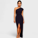 Elegant asymmetrical evening dress