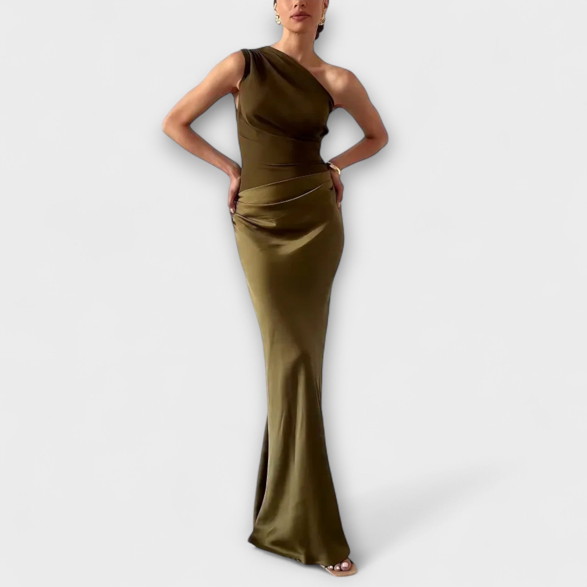 Luna Asymmetric Silk Dress