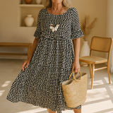 Noémie™ — Robe midi fluide élégante naturelle