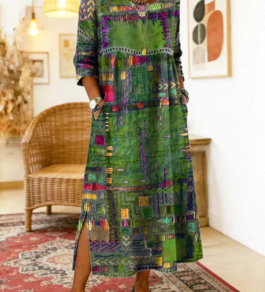 Manuela | Ethnic Patchwork Denim Dress