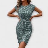 Emma - Short tulip dress with engineered print