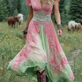 Serena - Floral Print Maxi Short Dress