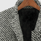 Elara - Midi coat with houndstooth pattern