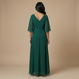 Lucía - Chiffon Dress With V-neckline