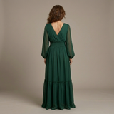 María - Chiffon Dress with V-neckline