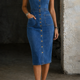 Indira | Farmerkötény gombokkal