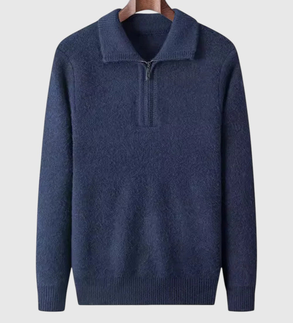 Levente - Kashmir Thin Quarter Zip Sweater Gstaad
