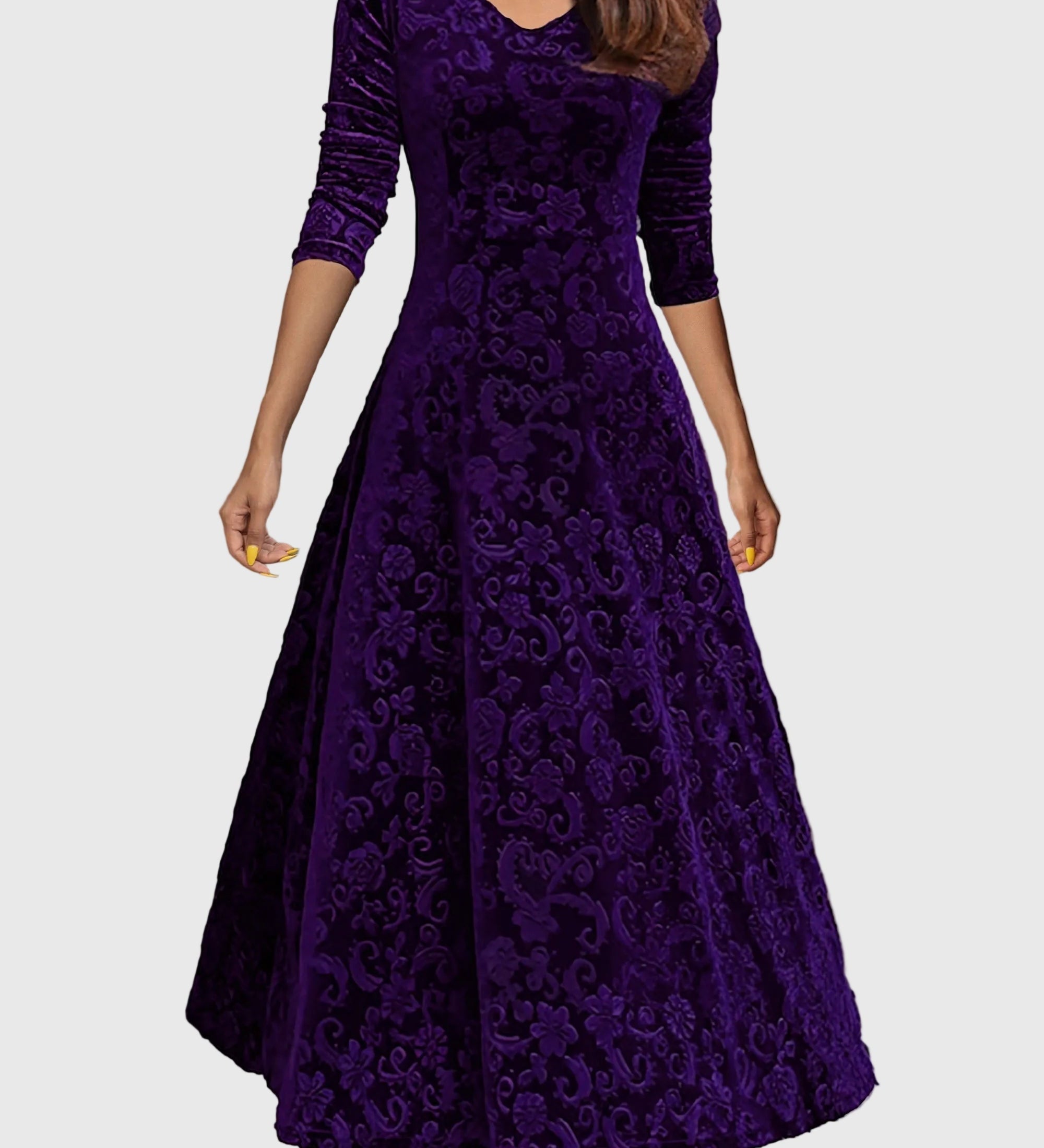 Nancy - Festive Velour Elegance Dress