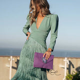 Green Fringe Dress