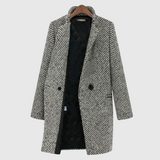 Elara - Midi coat with houndstooth pattern