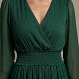 María - Chiffon Dress with V-neckline
