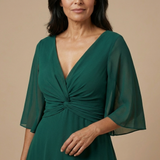 Lucía - Chiffon Dress With V-neckline