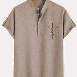 Kristóf™ | Elegant short-sleeved shirt with stand-up collar