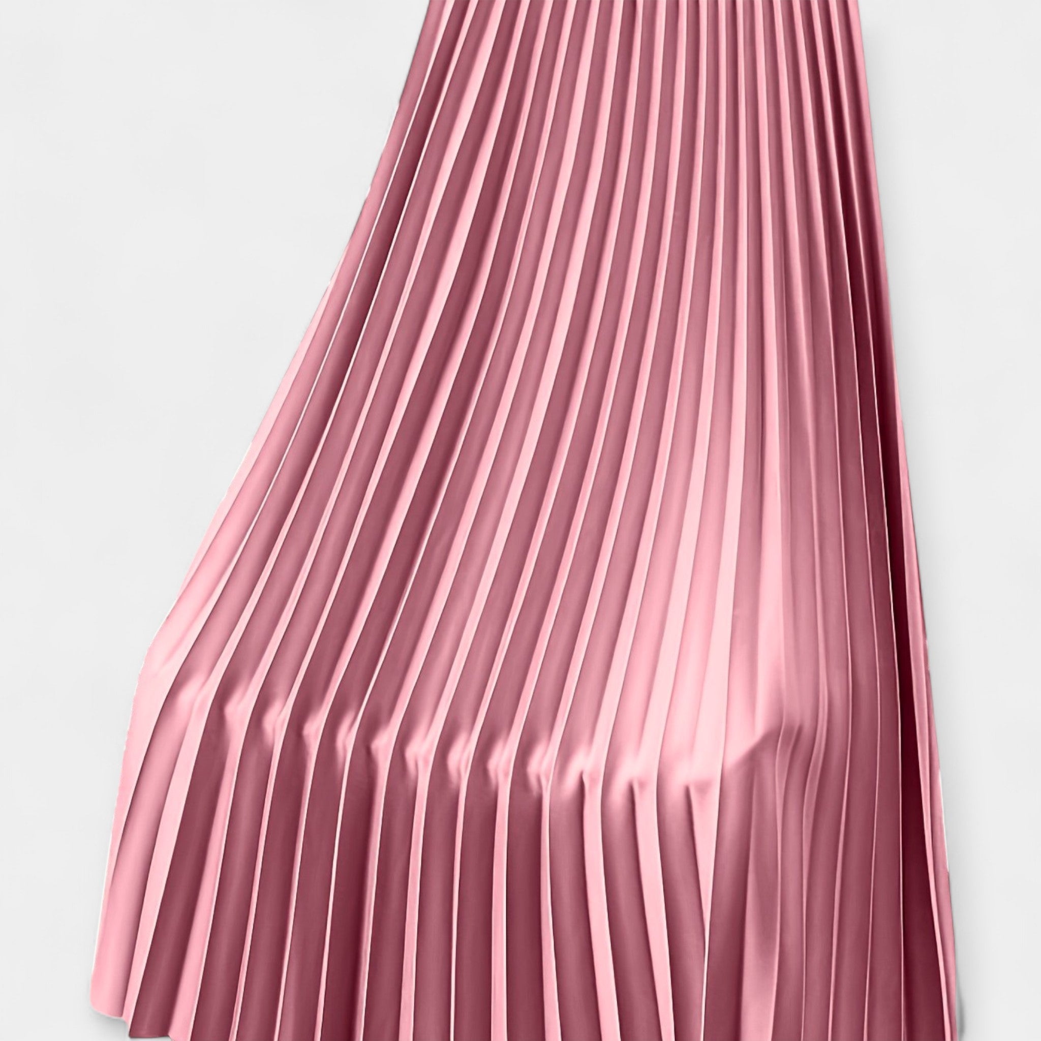 Long pleated silk skirt
