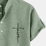 Kristóf™ | Elegant short-sleeved shirt with stand-up collar