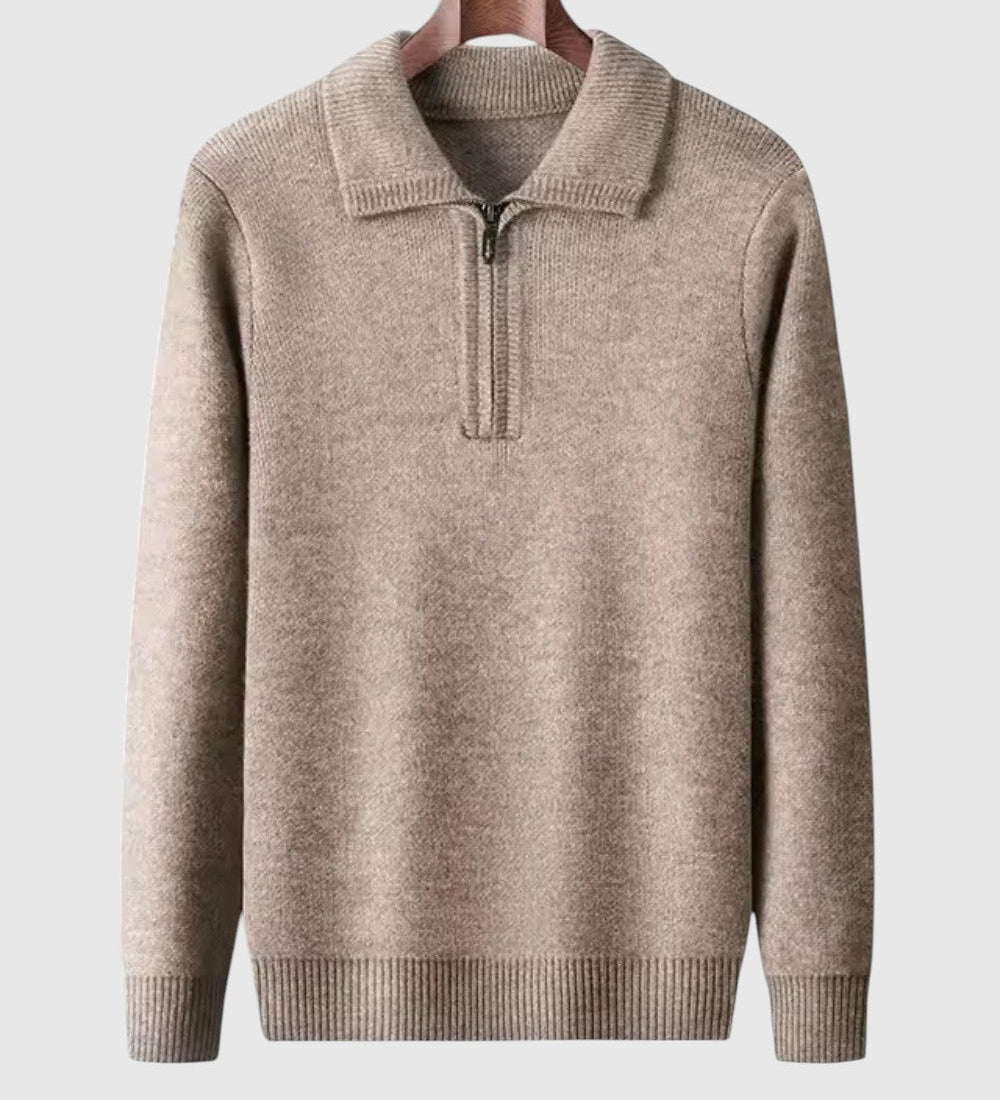 Levente - Kashmir Thin Quarter Zip Sweater Gstaad