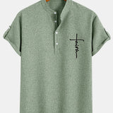 Kristóf™ | Elegant short-sleeved shirt with stand-up collar