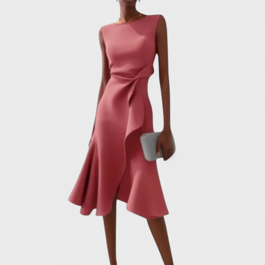 Andrea - Asymmetric dress with elegant pleats