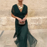 Louise | Elegant V-neck Maxi Holiday Dress