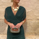 Louise | Elegant V-neck Maxi Holiday Dress