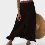 Semi-sheer midi skirt with slit