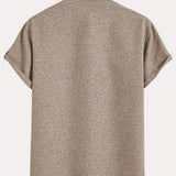 Kristóf™ | Elegant short-sleeved shirt with stand-up collar