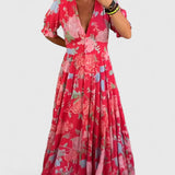Minelda – Floral V-Neck Dress
