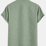 Kristóf™ | Elegant short-sleeved shirt with stand-up collar