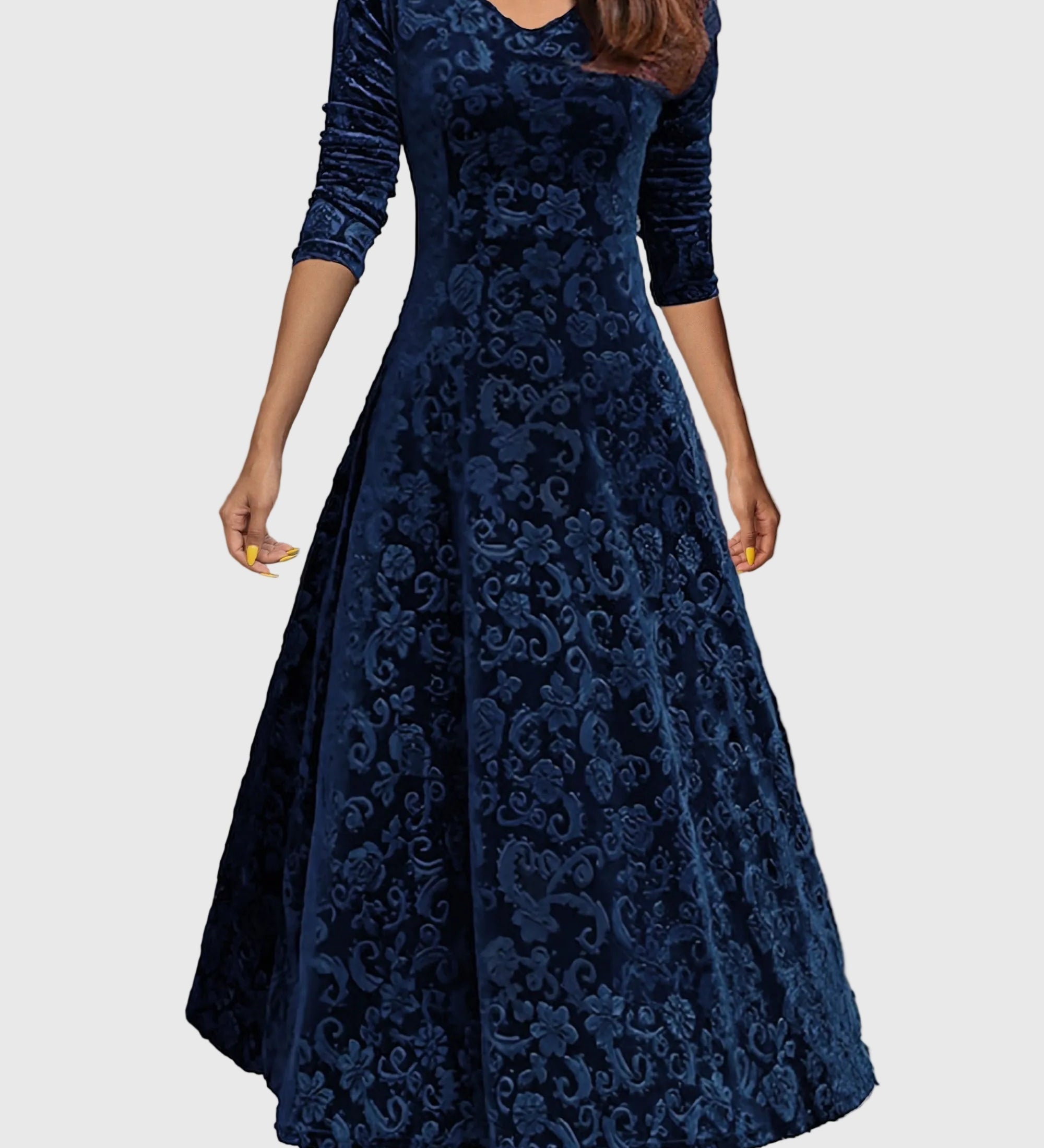 Nancy - Festive Velour Elegance Dress