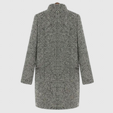 Elara - Midi coat with houndstooth pattern