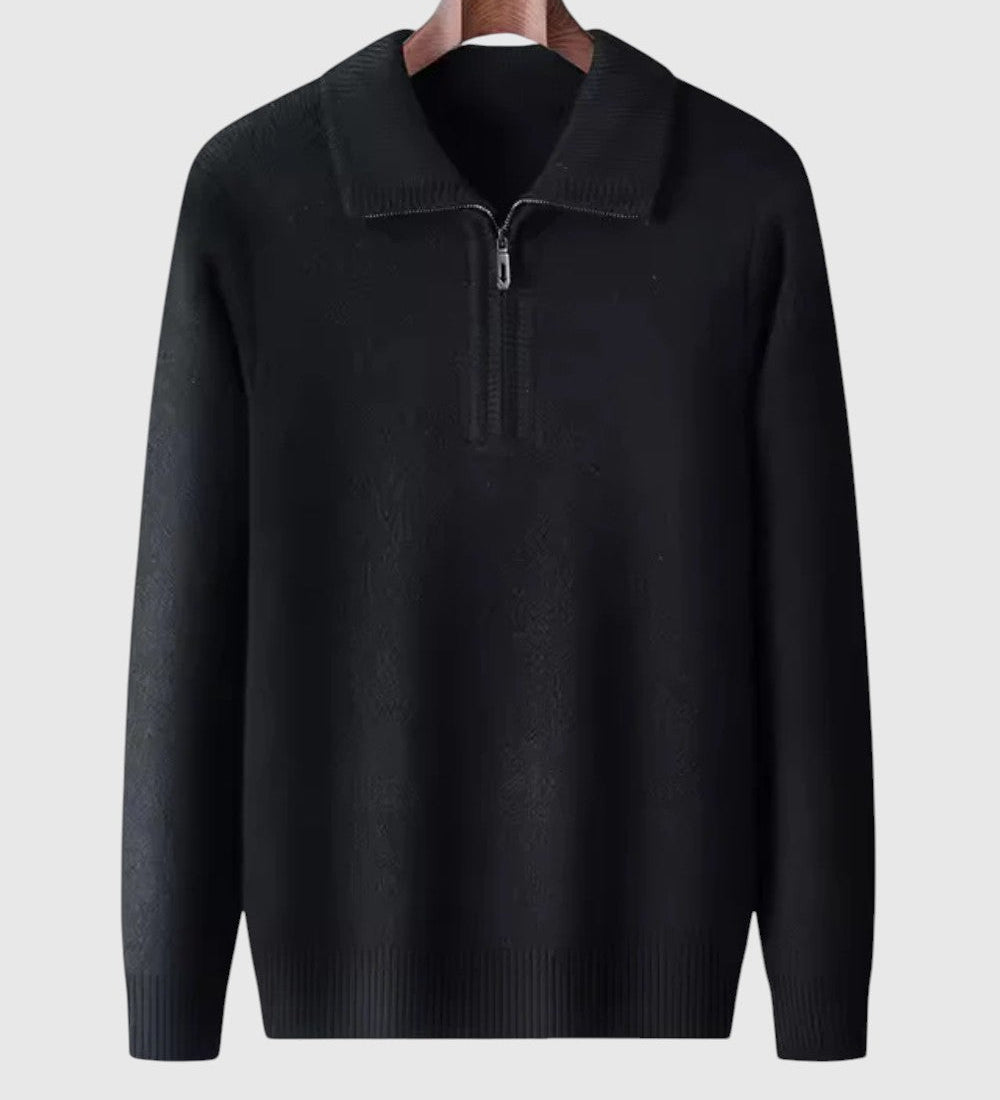 Levente - Kashmir Thin Quarter Zip Sweater Gstaad