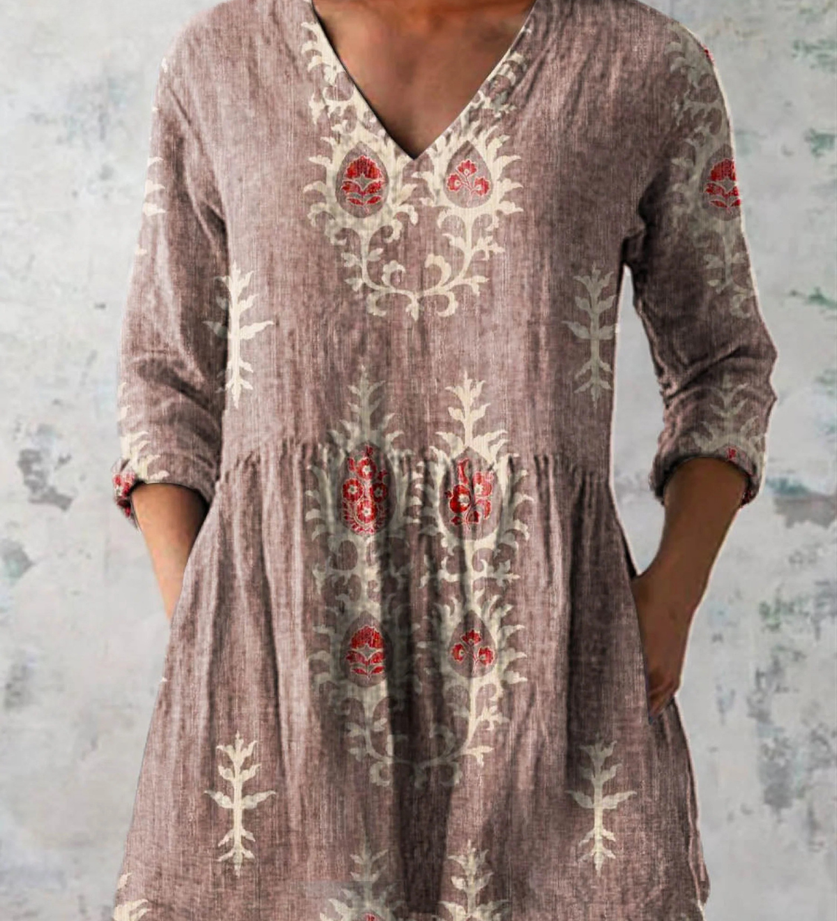 Elise | Long V-Neck Blouse