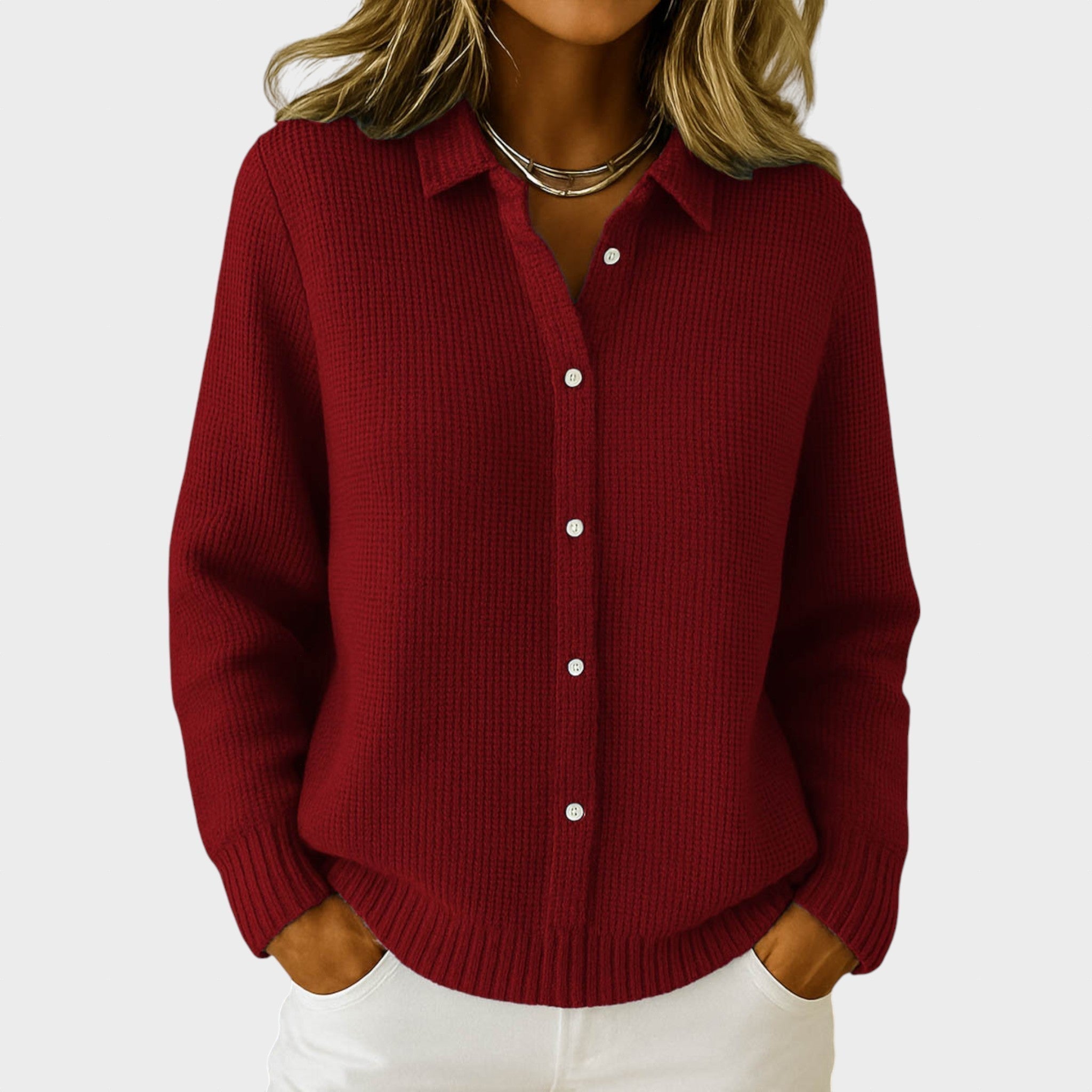 Elaine - Classic Button-Up Knit Cardigan