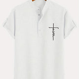 Kristóf™ | Elegant short-sleeved shirt with stand-up collar