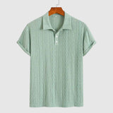 Tivadar – Fine knit polo shirt with textured design