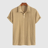 Tivadar – Fine knit polo shirt with textured design