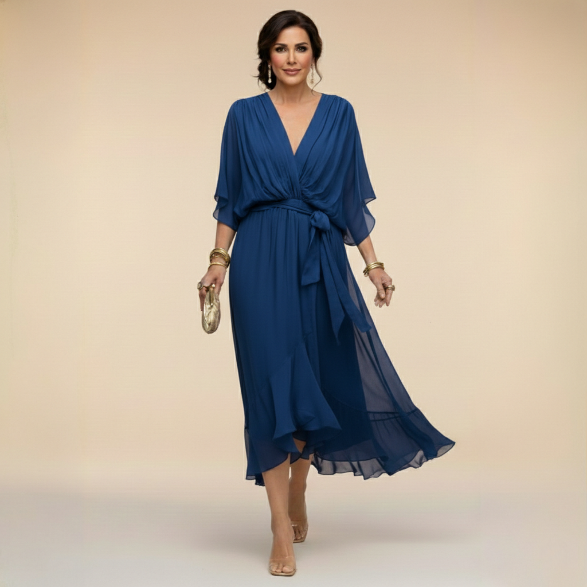 Arabella | Folyékony V-nyakú sziluett ruha