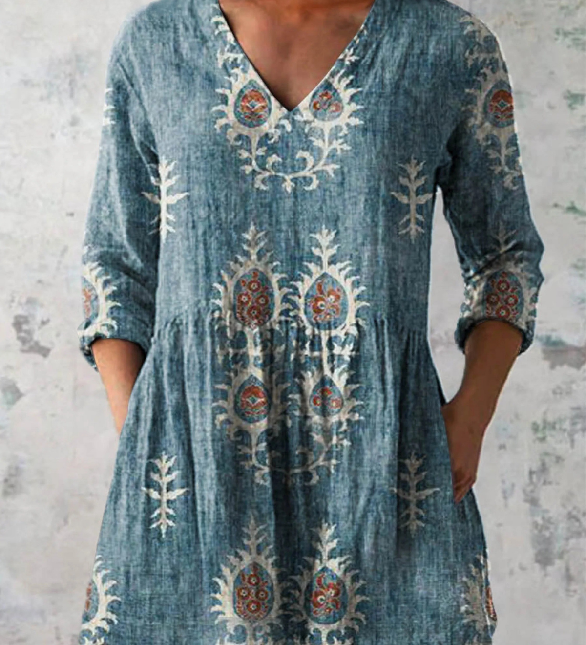 Elise | Long V-Neck Blouse