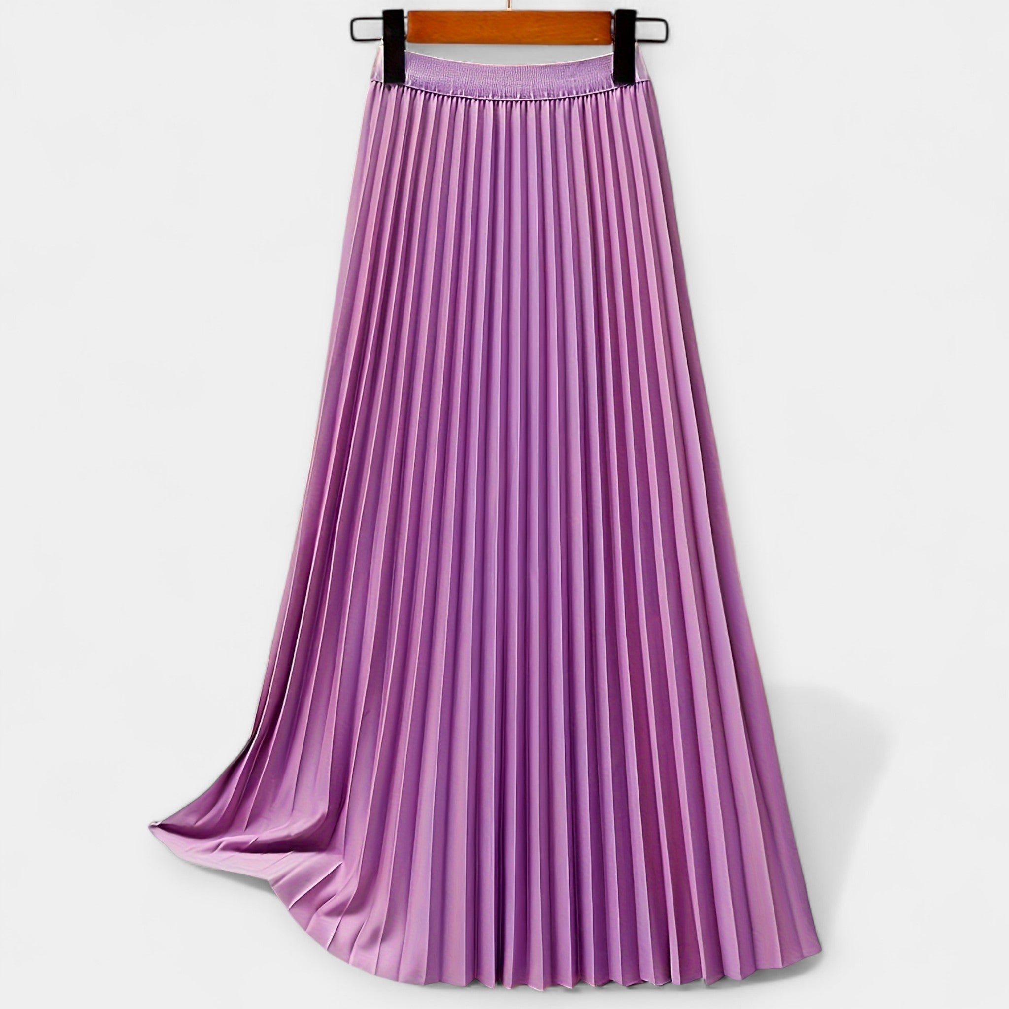 Long pleated silk skirt
